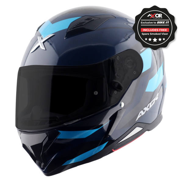 Axor Axor helmet sh890 full face - cornet gloss black blue - medium